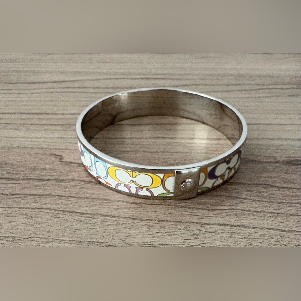 Coach 1941 y2k Enamel Colorful Patterned Bangle Bracelet